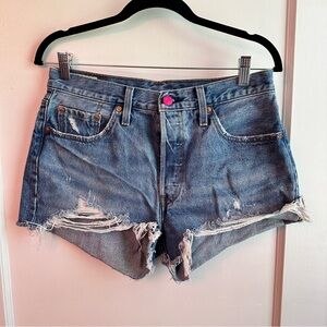 Levi’s 501 Denim Shorts HOT PINK Custom
